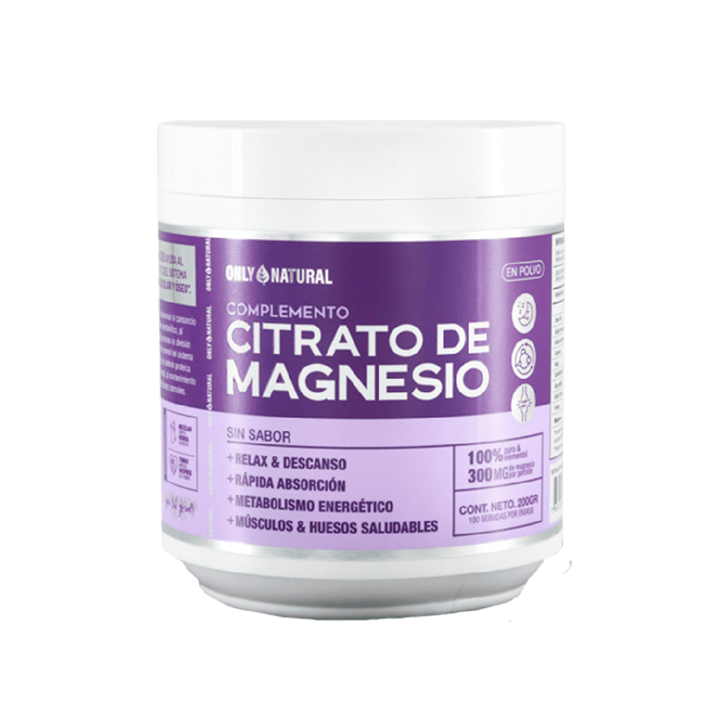 CITRATO DE MAGNESIO POLVO 200G ONLY NATURAL