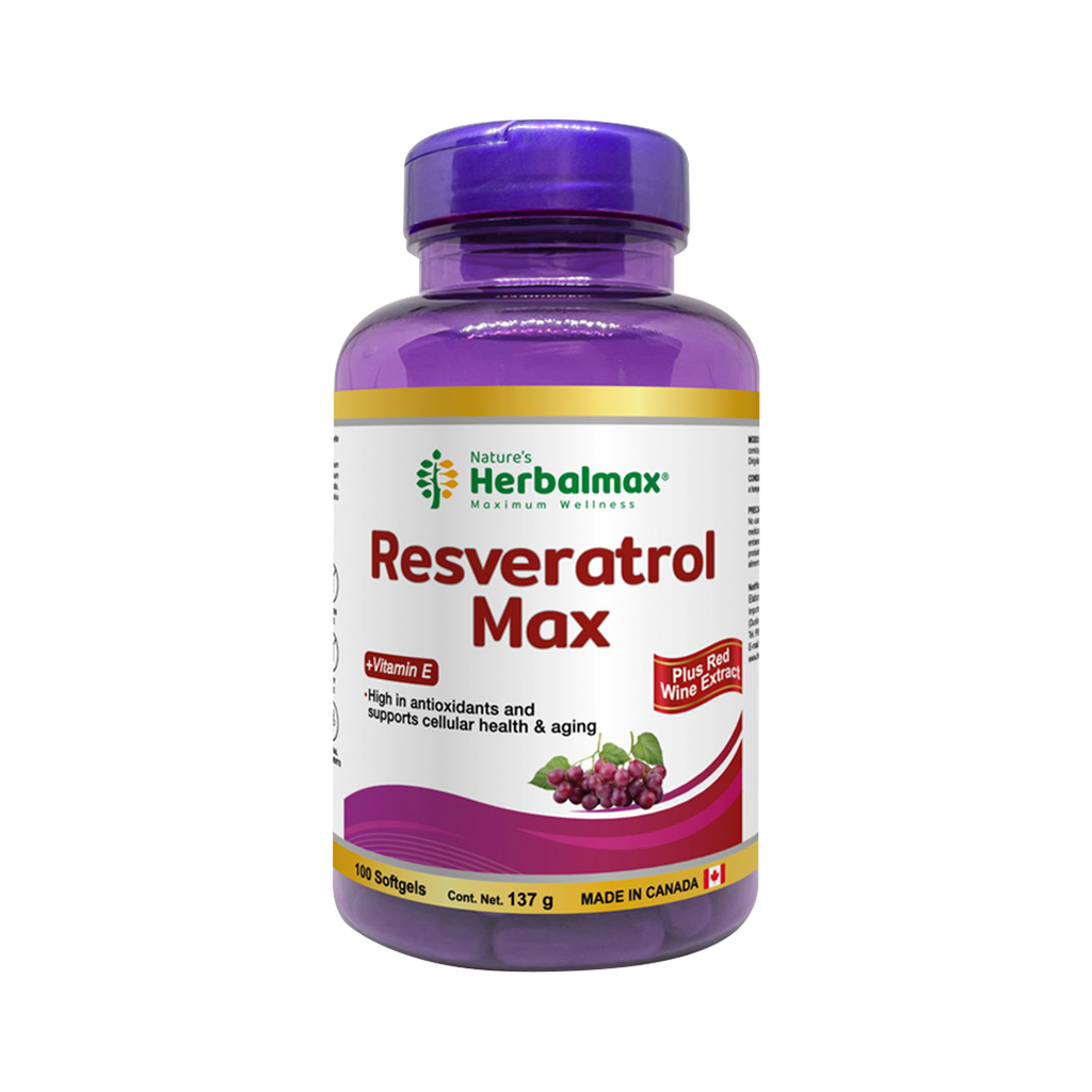 RESVERATROL MAX 137G SOFTGELS X100 NATURES HERBALMAX