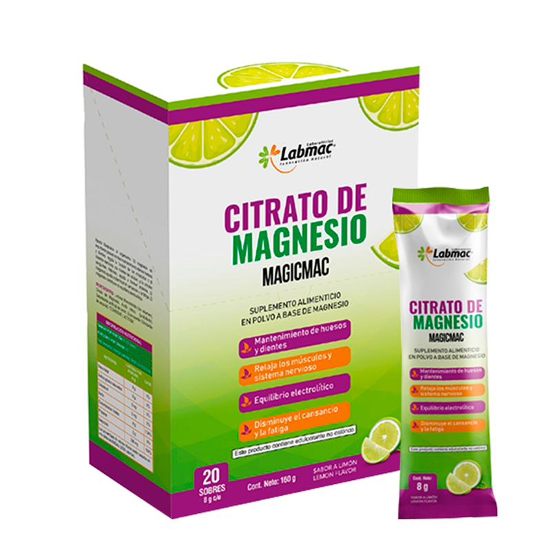 CITRATO DE MAGNESIO MAGICMAC SOBRES X20 8G LABMAC