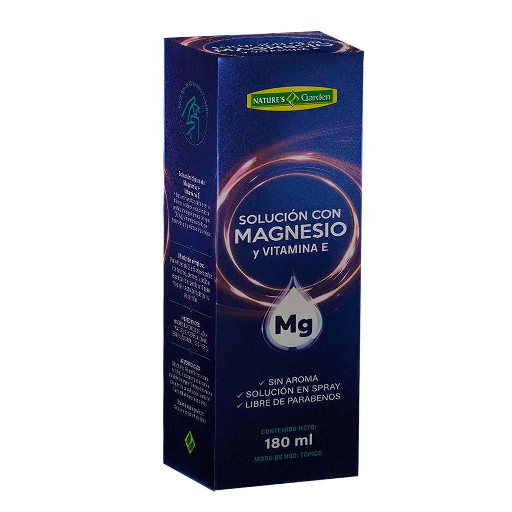 SOLUCION CON MAGNESIO Y VITAMINA E 180ML NATURES GARDEN