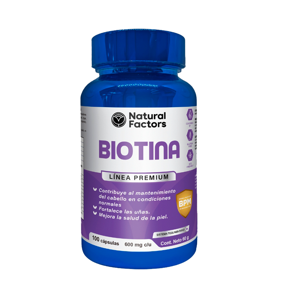 BIOTINA 600MG CAPSULAS X100 NATURAL FACTORS