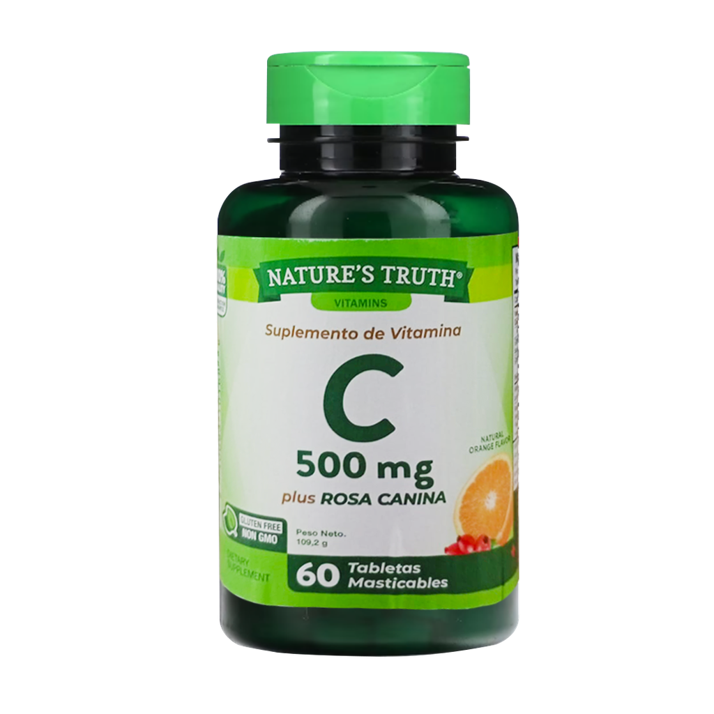 C 500MG PLUS ROSA CANINA TABLETAS MASTICABLES X60 NATURES TRUTH