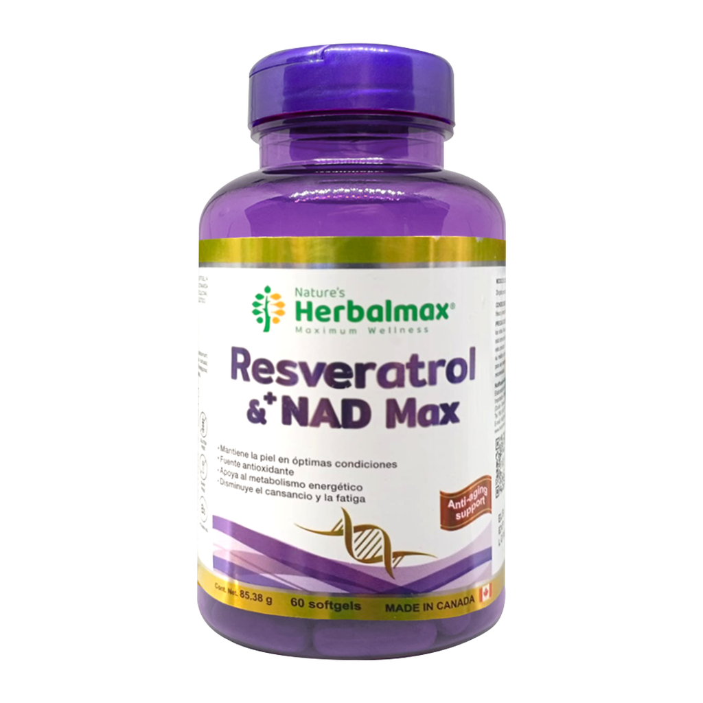 RESVERATROL & NAD MAX CAPSULAS X60 NATURES HERBALMAX