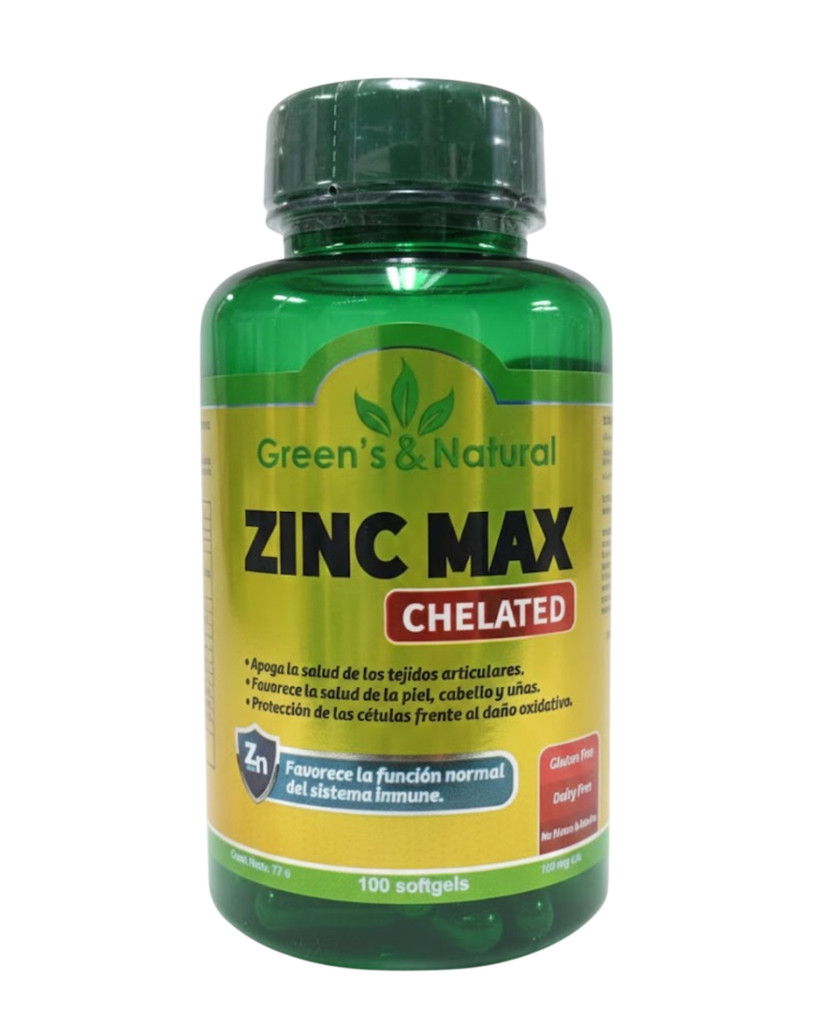 ZINC MAX CHELATED CAPSULAS X100 GREENS & NATURAL