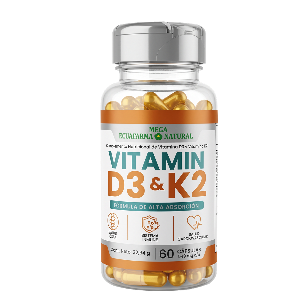 VITAMINA D3 Y K2 CAPSULAS X60 MEGAECUAFARMA NATURAL
