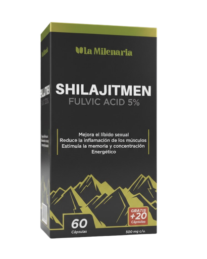 [8600] SHILAJIT FULVIC ACID 5% CAPSULAS X60+20 LA MILENARIA