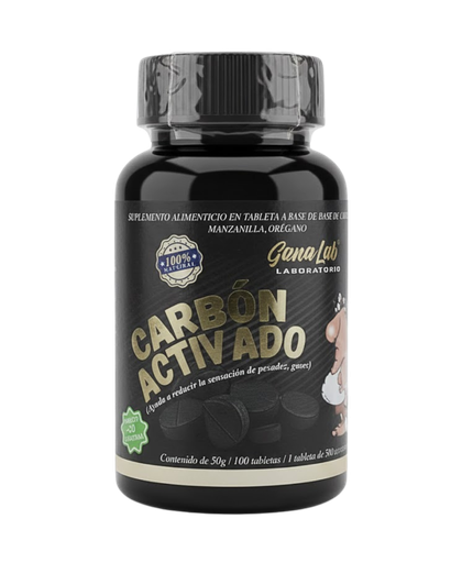 [8906] CARBON ACTIVADO TABLETAS X100+20 GANA LAB`S