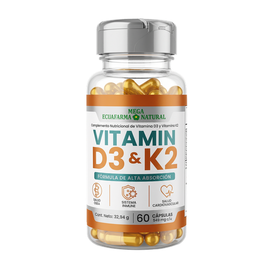 [9066] VITAMINA D3 Y K2 CAPSULAS X60 MEGAECUAFARMA NATURAL