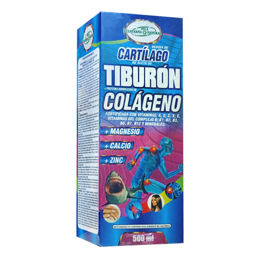 [8040] CARTILAGO DE TIBURÓN + COLAGENO SUPLEMENTO LIQUIDO 500ML MEGA ECUAFARMA
