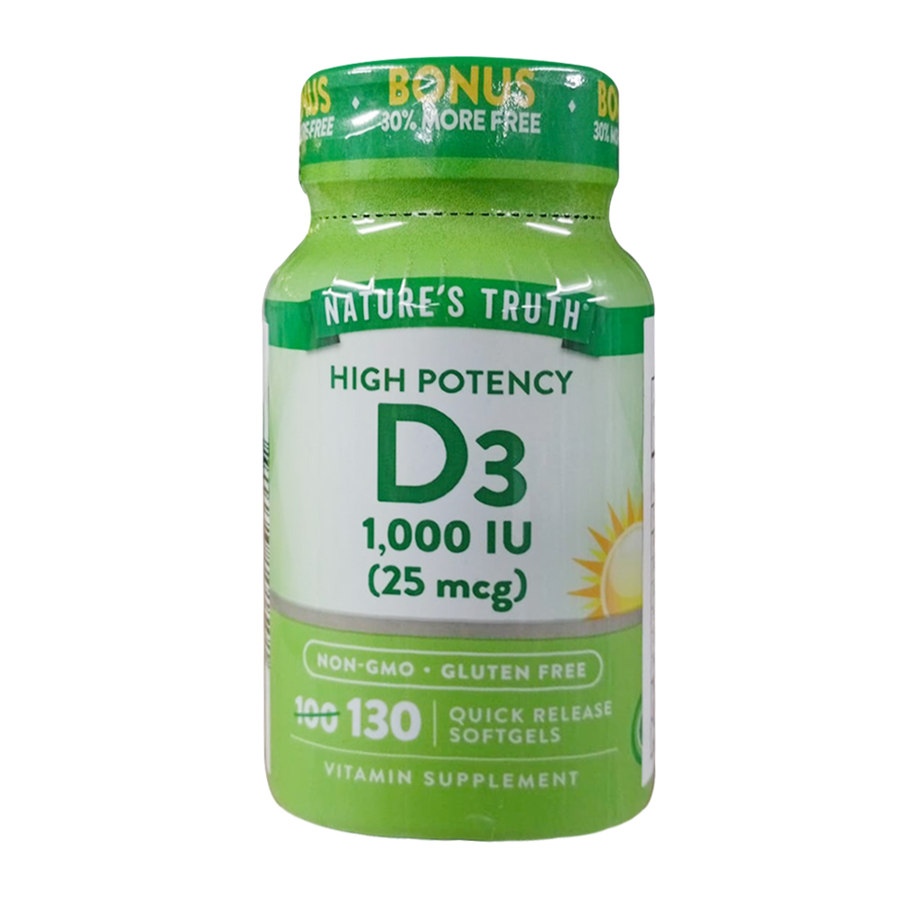VITAMINA D3 1000 UI CAPSULAS X130 NATURES TRUTH