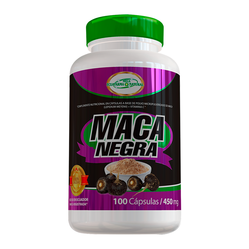 MACA NEGRA 450MG CAPSULAS X100 MEGA ECUAFARMA NATURAL
