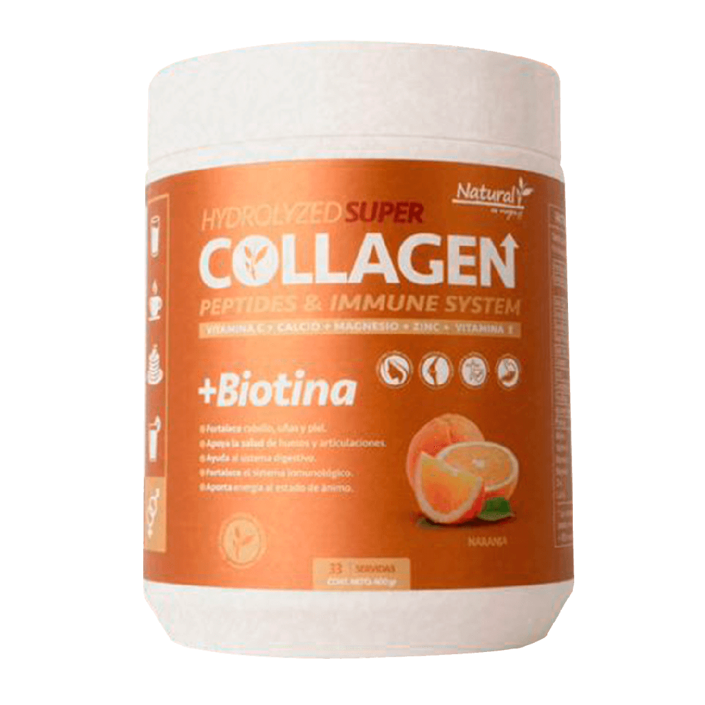 COLLAGEN + BIOTINA POLVO SABOR NARANJA 400G NATURAL ES MEJOR
