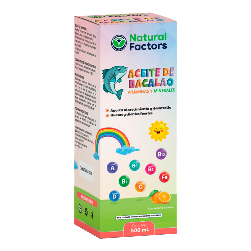 ACEITE DE BACALAO SOLUCION ORAL 500ML NATURAL FACTORS