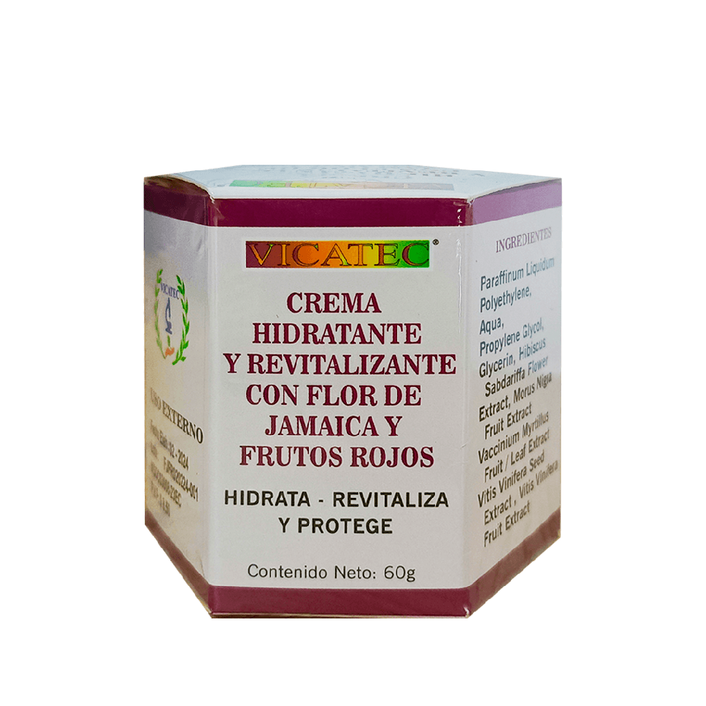 CREMA HIDRATANTE Y REVITALIZANTE CON FLOR DE JAMAICA Y FRUTOS ROJOS CREMA 60ML VICATEC