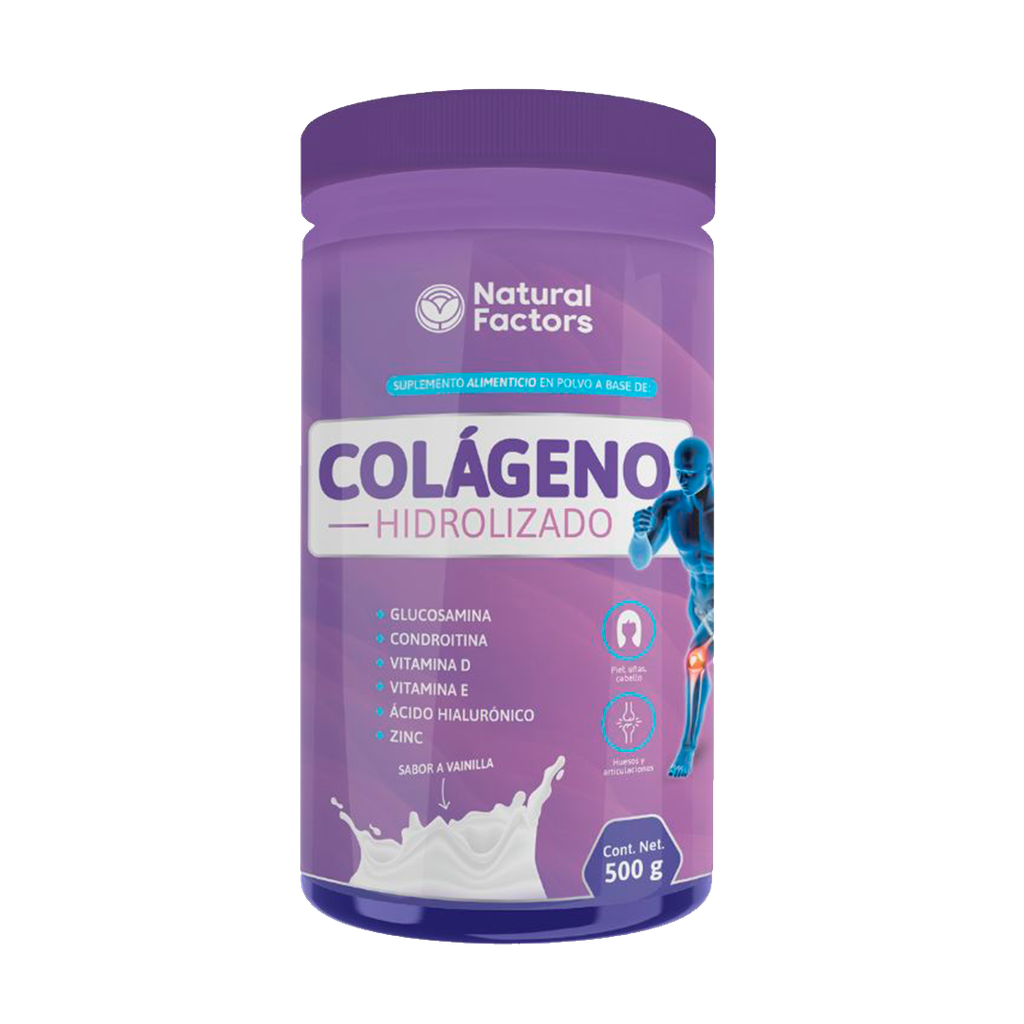COLAGENO HIDROLIZADO SABOR VAINILLA POLVO 500G NATURAL FACTORS