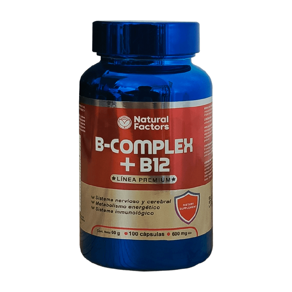 B-COMPLEX +B12 600MG CAPSULAS X100 NATURAL FACTORS