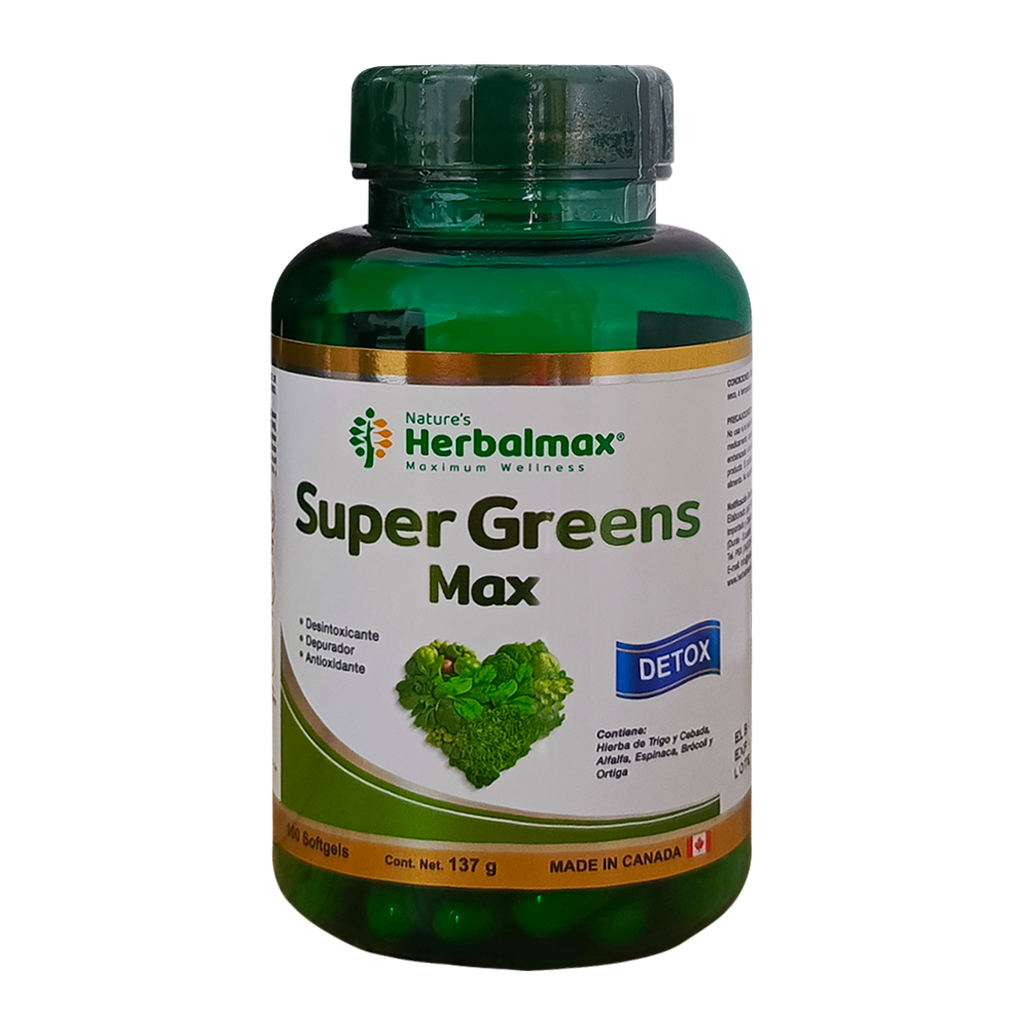 SUPER GREENS MAX 137G SOFTGWLS X100 NATURES HERBALMAX