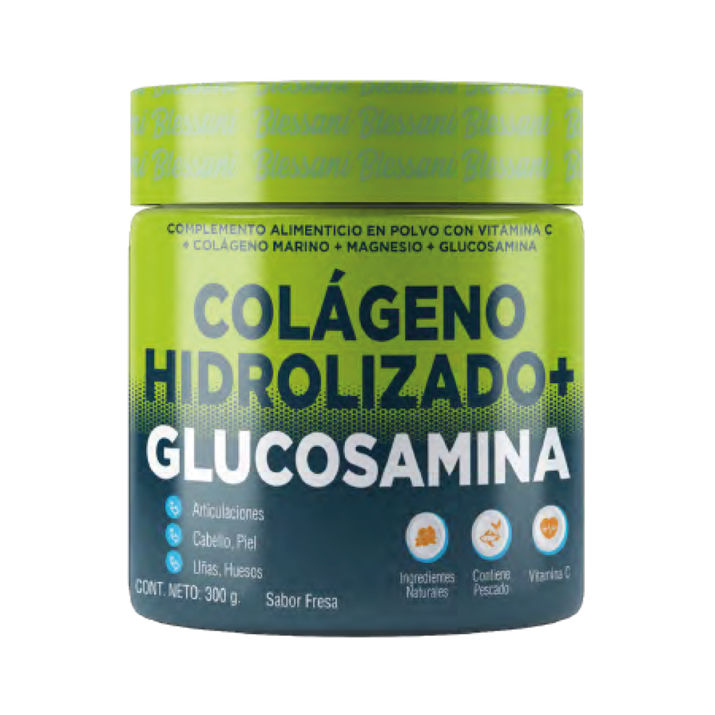 COLAGENO HIDROLIZADO + GLUCOSAMINA POLVO 300G BLESSANI