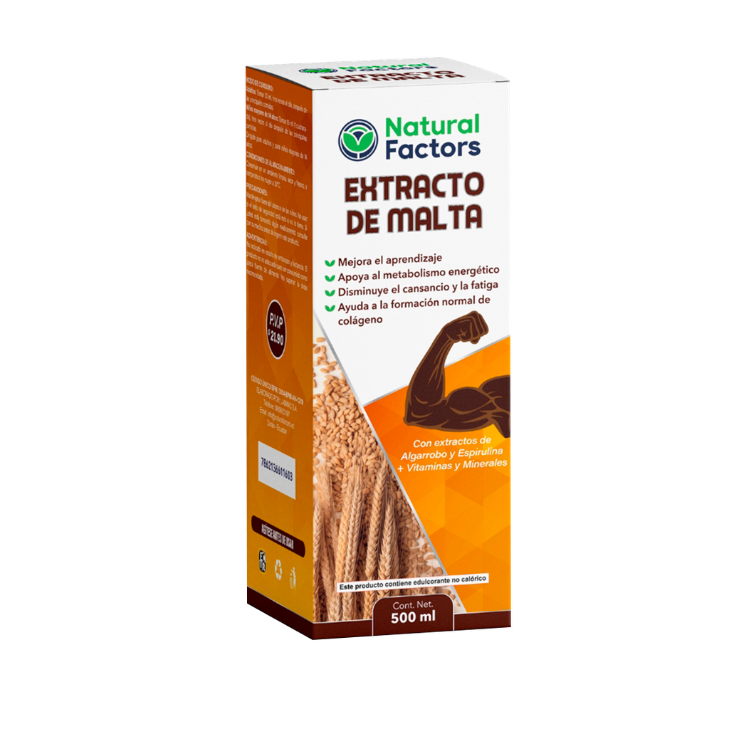 EXTRACTO DE MALTA SOLUCION ORAL 500ML NATURAL FACTORS