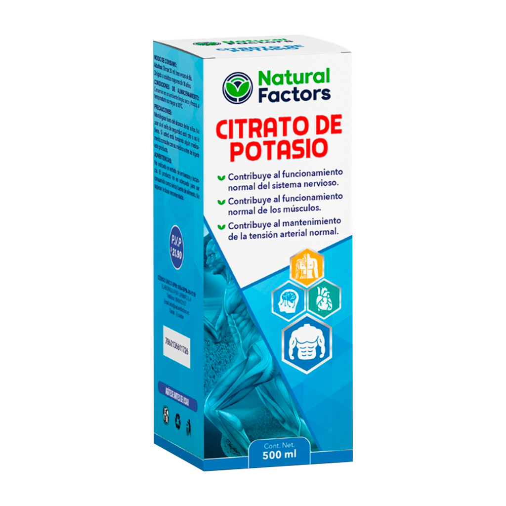 CITRATO DE POTASIO SOLUCION ORAL 500ML NATURAL FACTORS