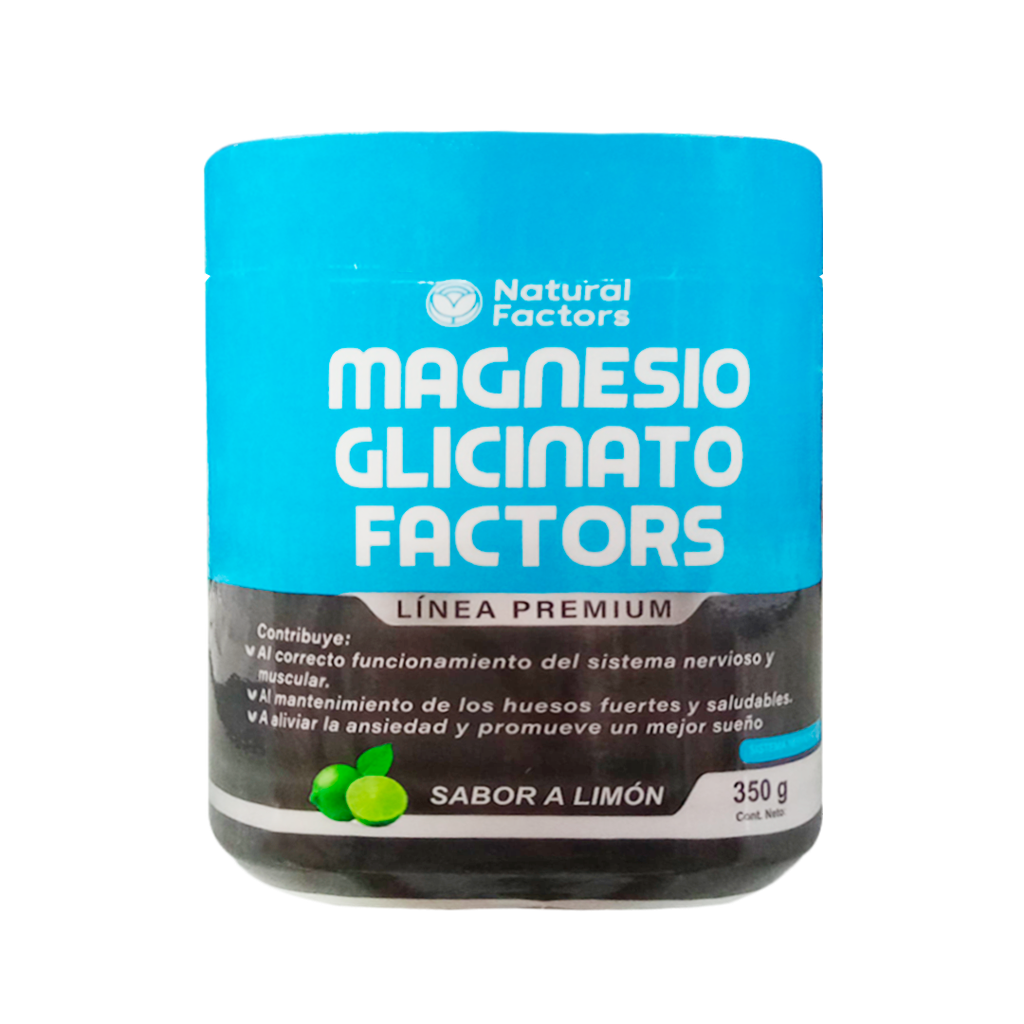 MAGNESIO GLICINATO FACTORS POLVO SABOR LIMON 350G NATURAL FACTORS