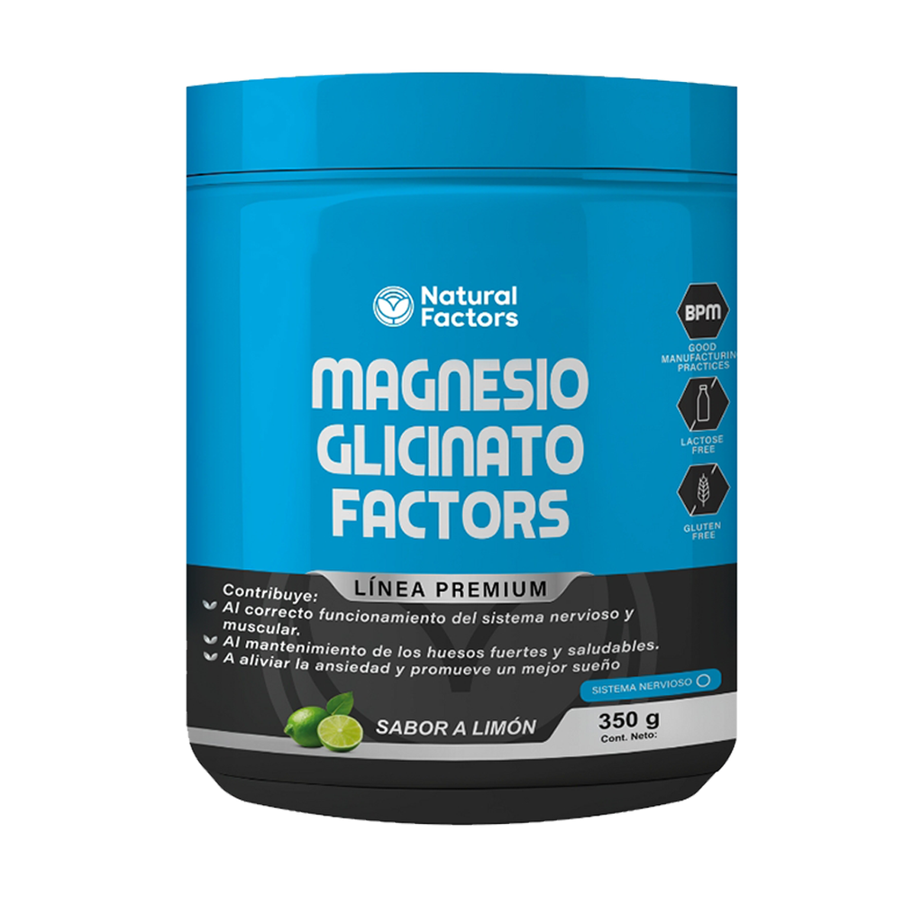 MAGNESIO GLICINATO FACTORS POLVO SABOR LIMON 350G NATURAL FACTORS