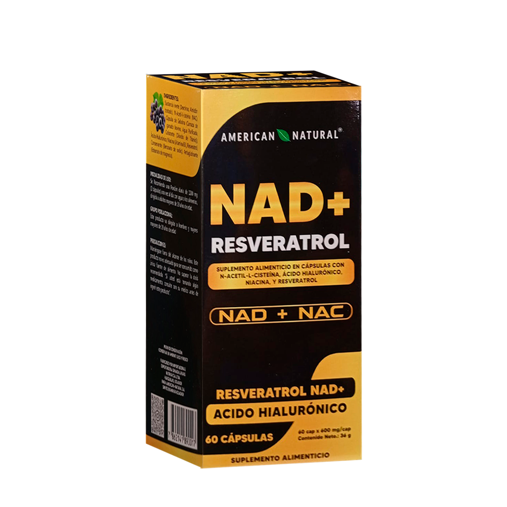 NAD + RESVERATROL CAPSULAS X60 AMERICAN NATURAL