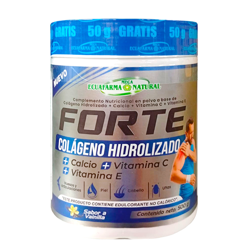 FORTE COLAGENO HIDROLIZADO POLVO SABOR VAINILLA 500G MEGA ECUAFARMA