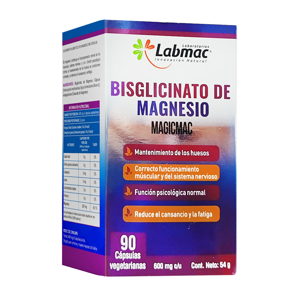 BISGLICINATO DE MAGNESIO 600MG CAPSULAS X90 LABMAC