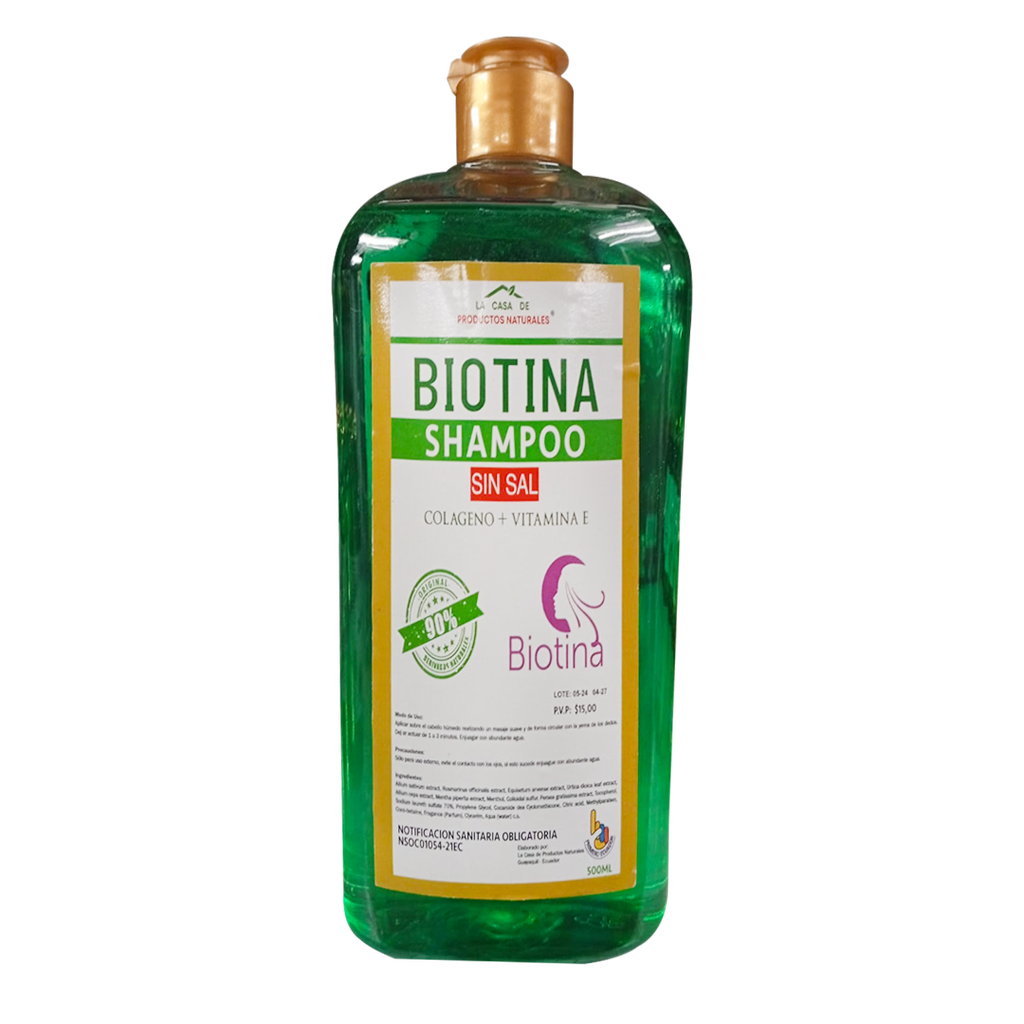 BIOTINA SHAMPOO SIN SAL 500ML LA CASA DE LOS PRODUCTOS NATURALES
