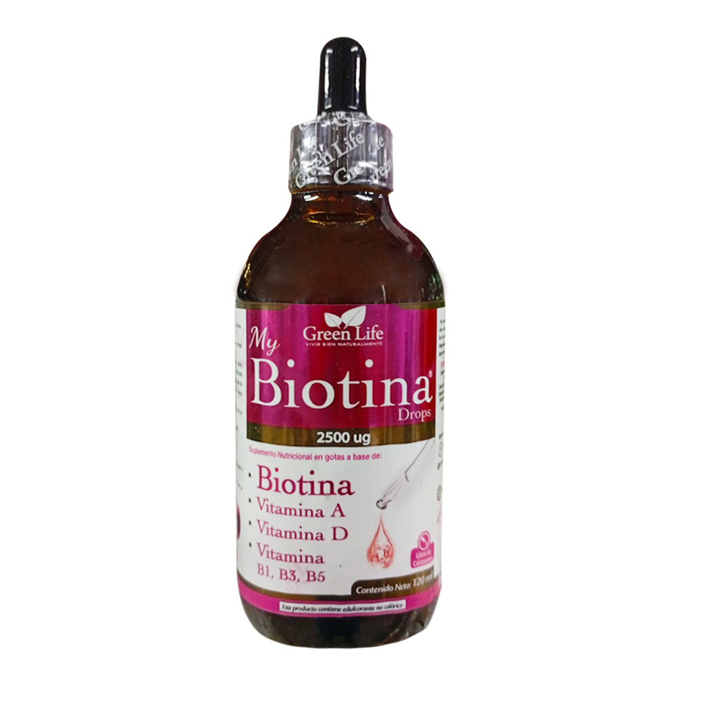 BIOTINA DROPS 2500UG GOTERO 120ML GREEN LIFE
