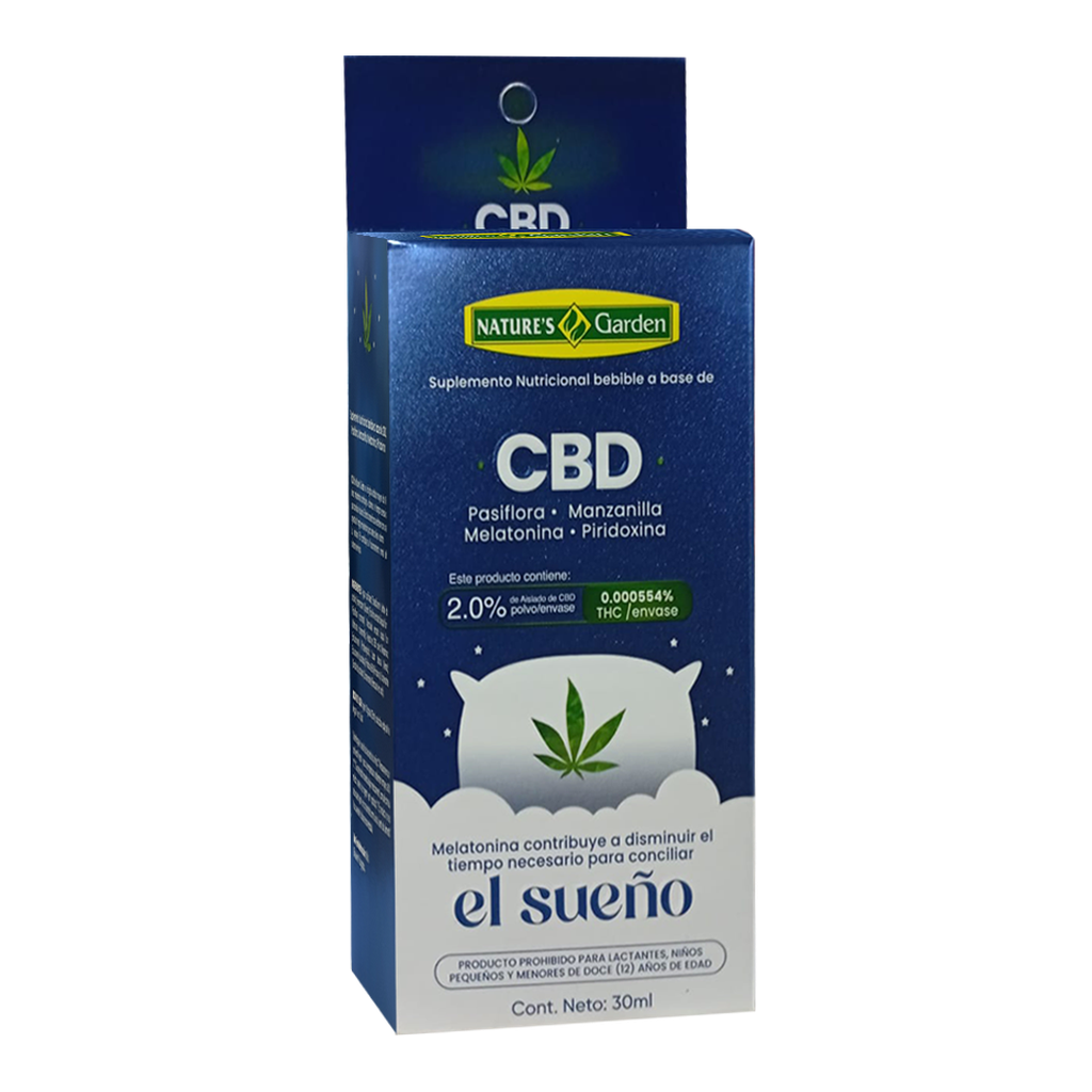 CBD PASIFLORA+MANZANILLA+MELATONINA+PIRIDOXINA GOTAS 30ML NATURES GARDEN