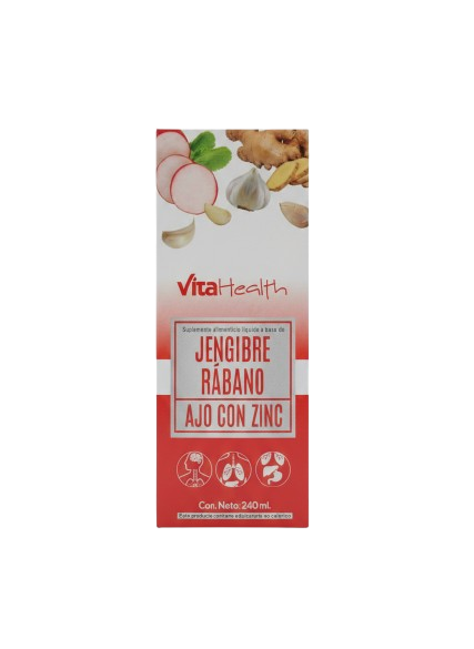 JENGIBRE RABANO AJO CON ZINC JARABE 240ML VITAHEALTH