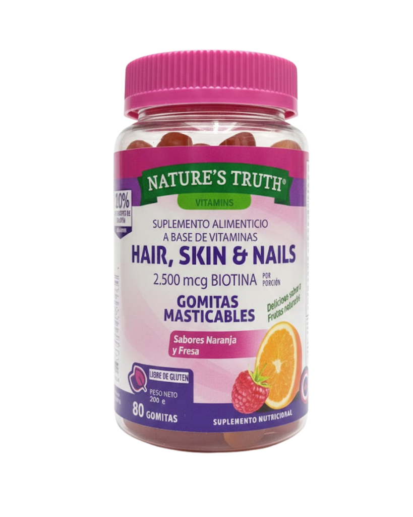 HAIR, SKIN Y NAILS GOMITAS MASTICABLES X80 NATURES TRUTH
