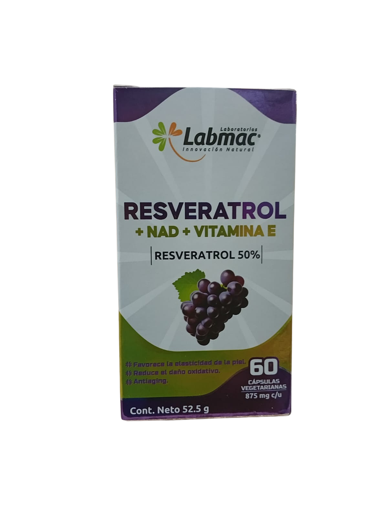 RESVERATROL + NAD + VITAMINA E CAPSULAS X60 LABMAC