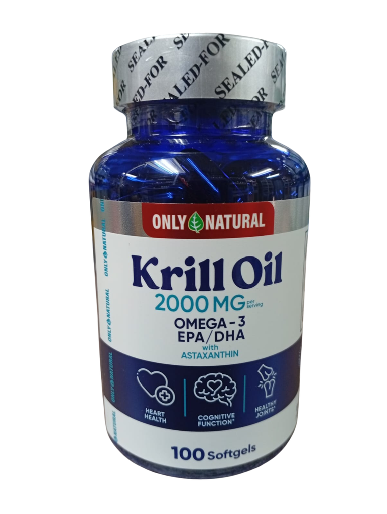 KRILL OIL 2000MG WITH ASTAXANTHIN SOFTGELS X100 ONLY NATURAL