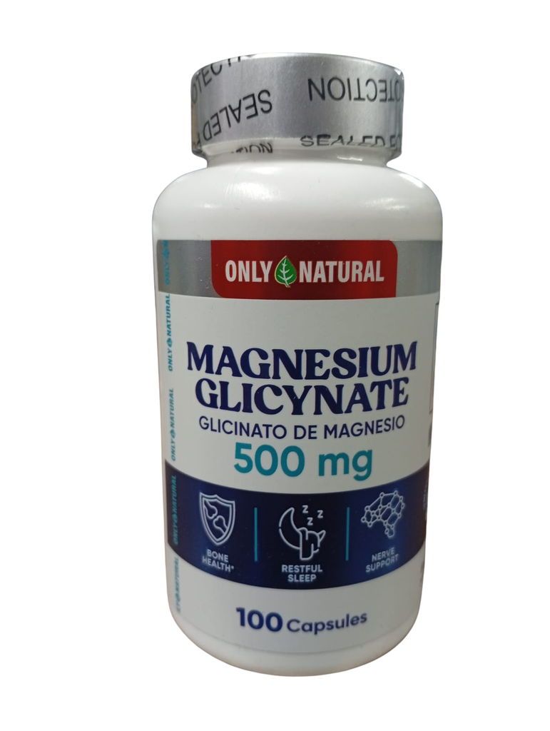 MAGNESIUM GLICYNATE 500MG CAPSULAS X100 ONLY NATURAL