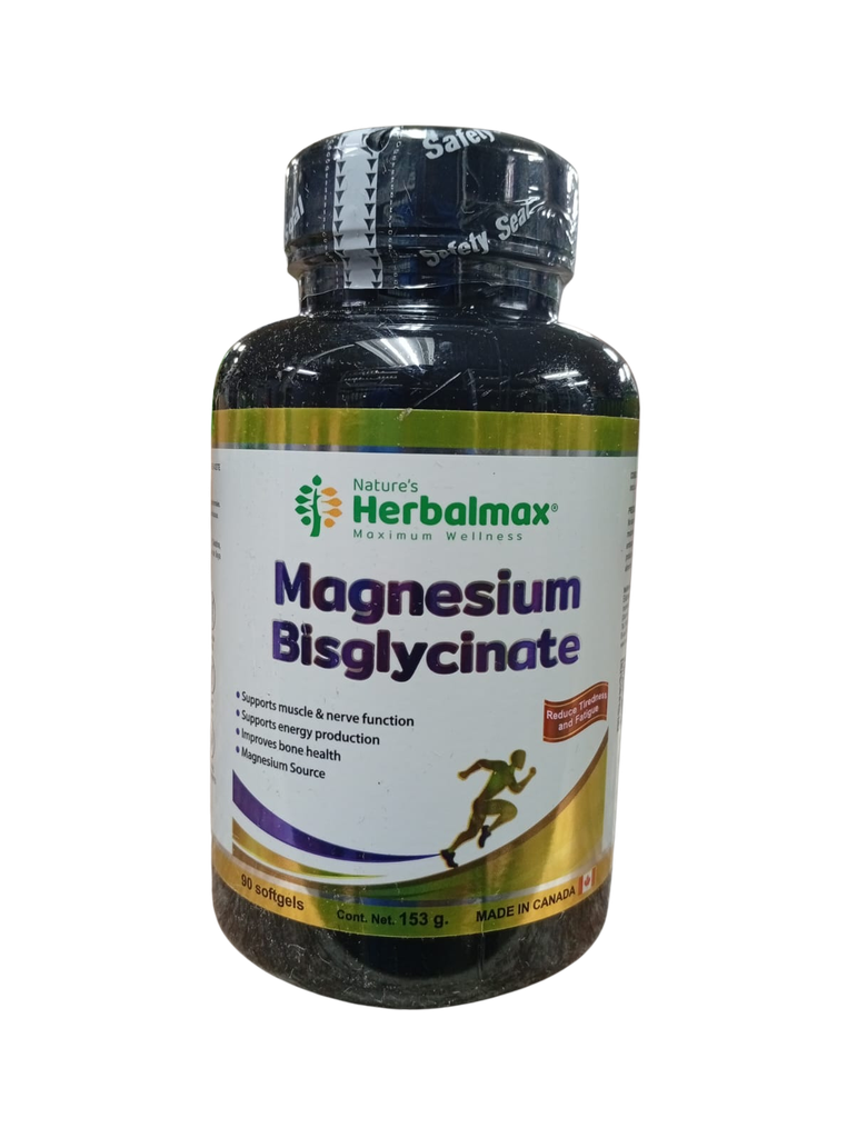 MAGNESIUM BISGLYCINATE 153G SOFTGELS X90 NATURES HERBALMAX