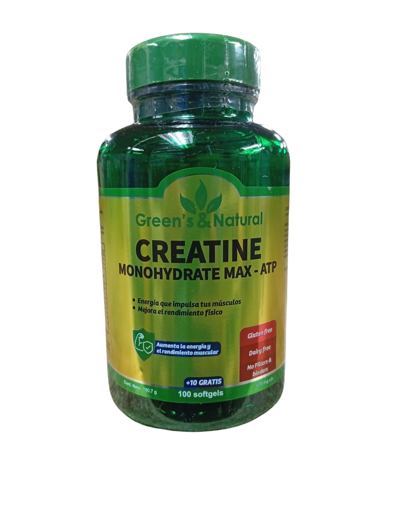 CREATINE MONOHYDRATE MAX - ATP SOFTGELS X100+10 GREENS & NATURAL