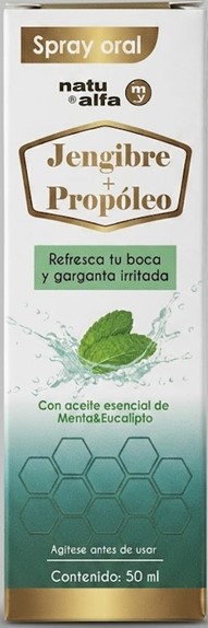 JENGIBRE + PROPOLEO SABOR MENTA SPRAY 50ML NATU ALFA