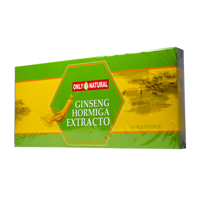 GINSENG HORMIGA EXTRACTO 10 ML AMP X 10 ONLY NATURAL