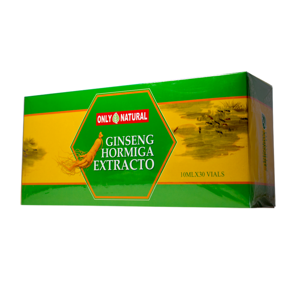 GINSENG HORMIGA EXTRACTO 10 ML AMP X 30 ONLY NATURAL