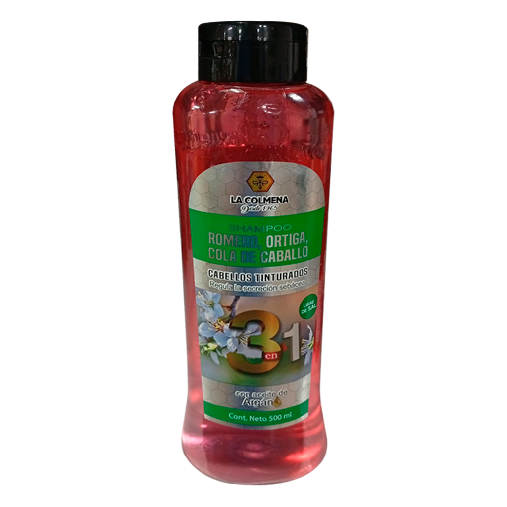 ROMERO, ORTIGA, COLA DE CABALLO 3 EN 1 SHAMPOO 500ML LA COLMENA