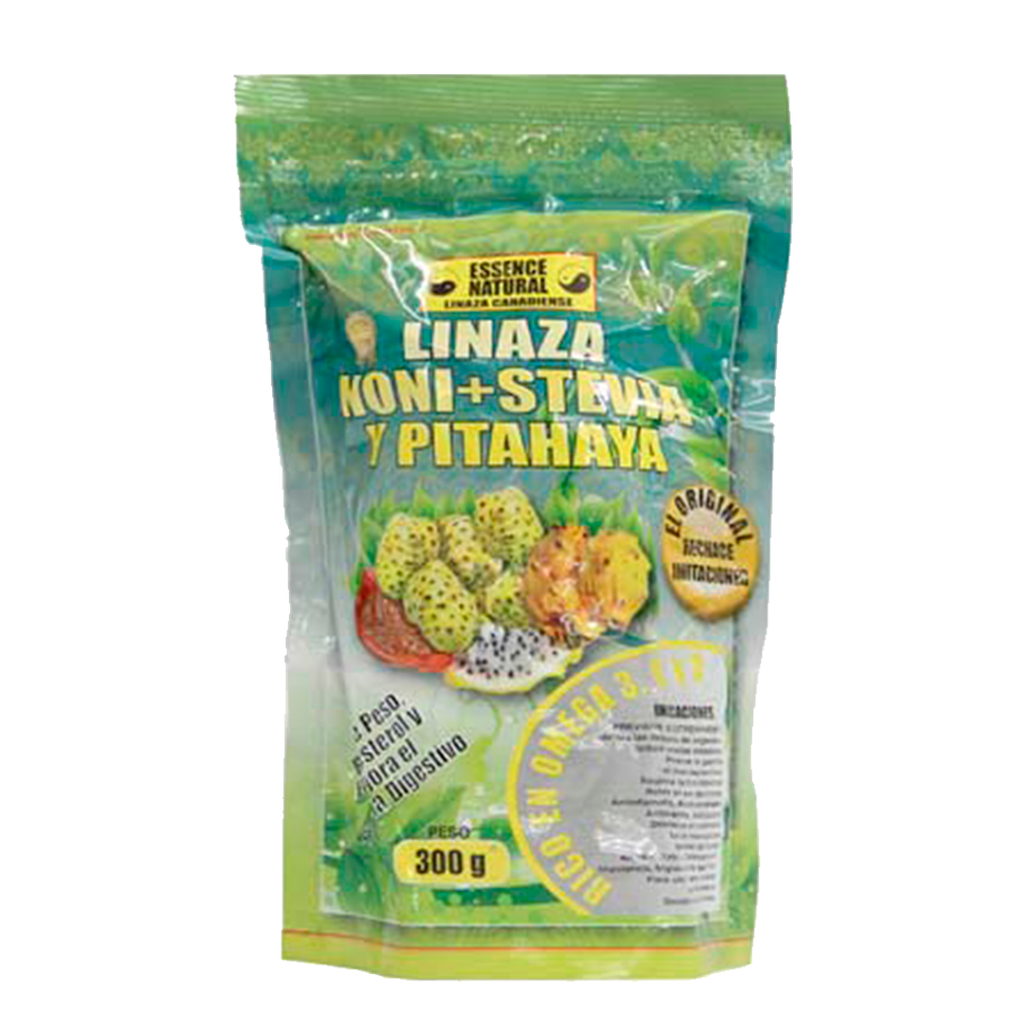 LINAZA NONI + STEVIA Y PITAHAYA POLVO 300GR ESSENCE NATURAL