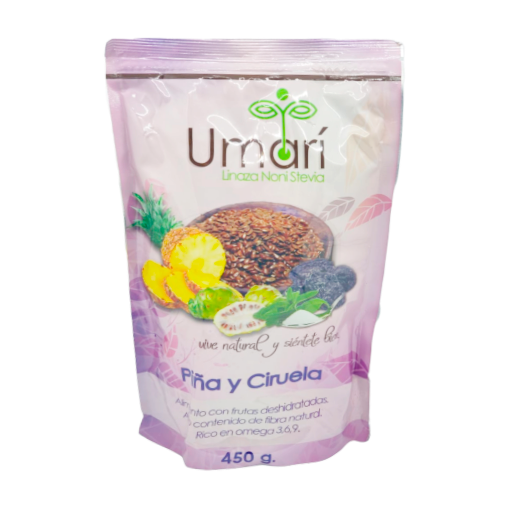 LINAZA NONI STEVIA CON PIÑA Y CIRUELA POLVO 450 G UMARI