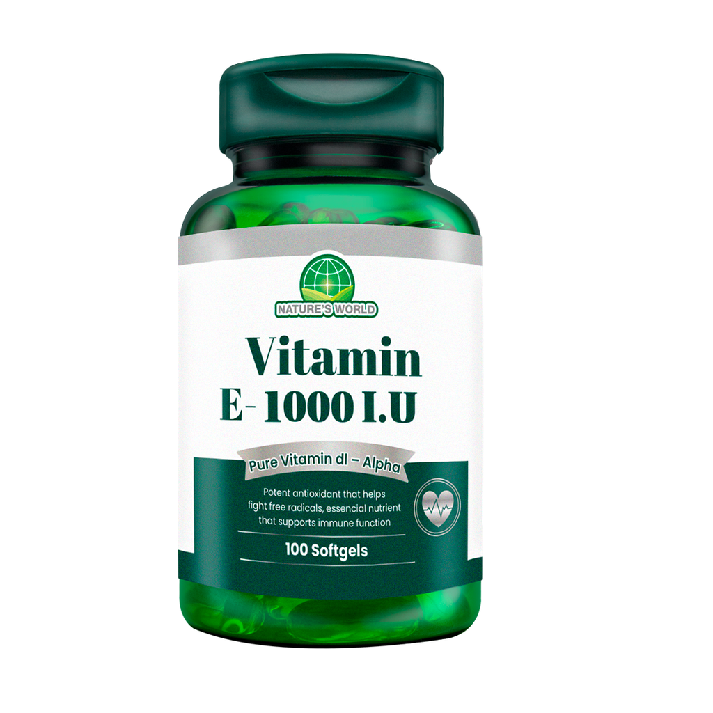 E VITAMIN 1000IU DL-ALPHA SOFTGELS X100 NATURES WORLD
