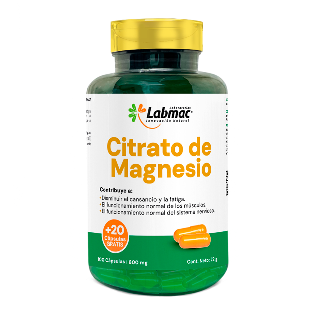 CITRATO DE MAGNESIO 600MG CAPSULAS 100+20 LABMAC