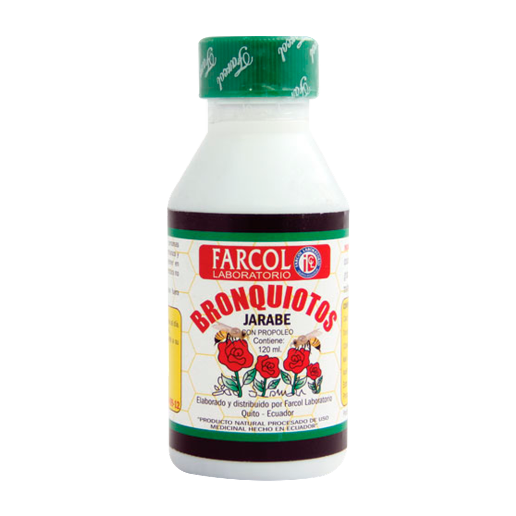 BRONQUIOTOS CON VITAMINA C Y PROPOLEO JARABE 120 ML FARCOL