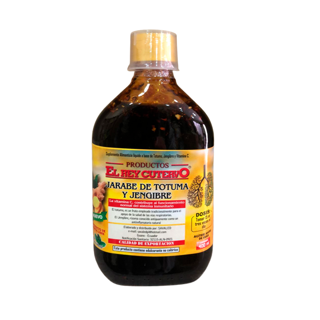 EL REY CUTERVO JARABE DE TOTUMA Y JENGIBRE 400ML SAVALED