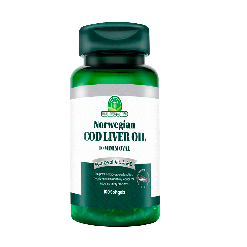 COD LIVER OIL 10 NORWEGIAN SOFTHGELS X100 NATURES WORLD